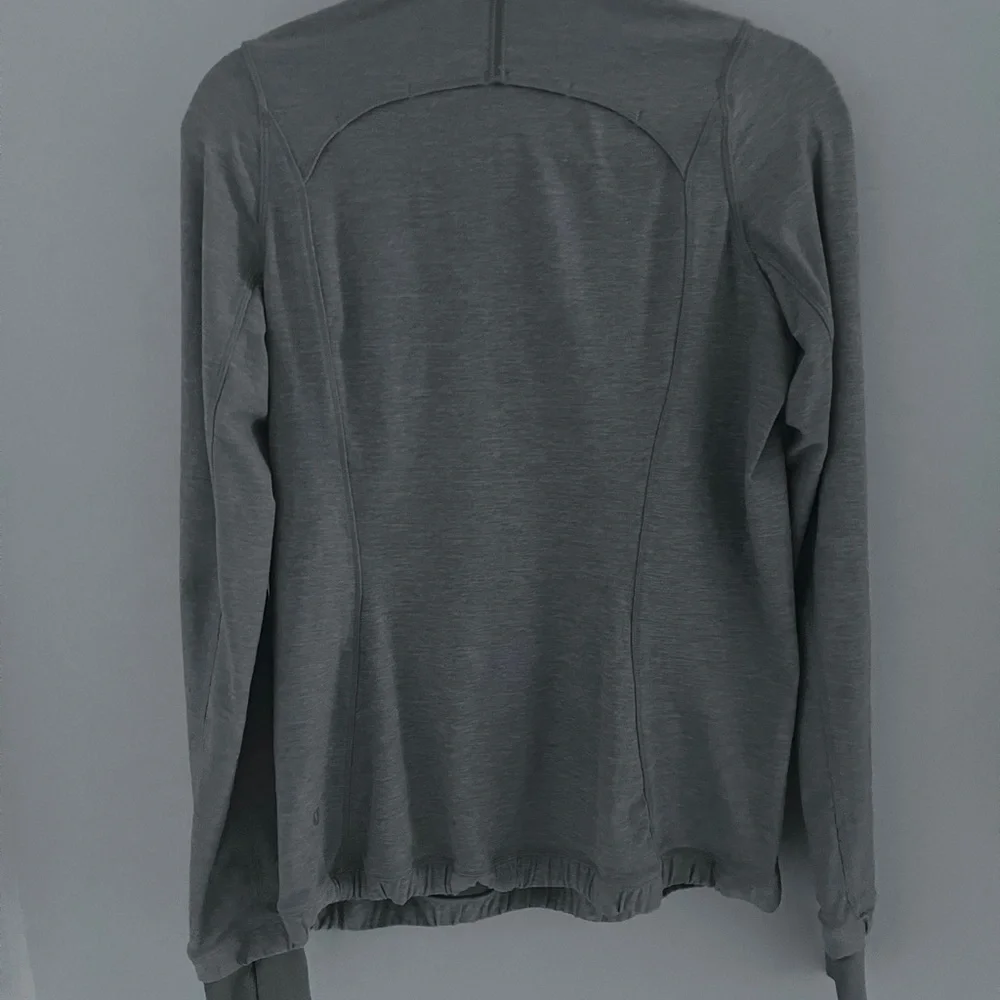 Lululemon Gray Quarter-Zip Pullover with orange Accent - Picture 5 of 7
